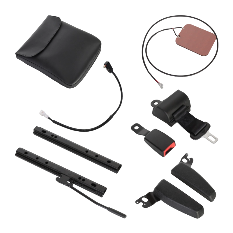 BF1-2 Isplativo sjedalo za viličar sa sklopivim naslonom od crnog vinila za flote skladišnih vozila